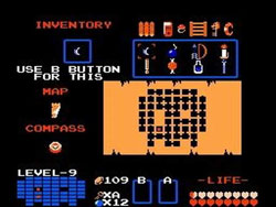 L'inventaire, et la map du level 9